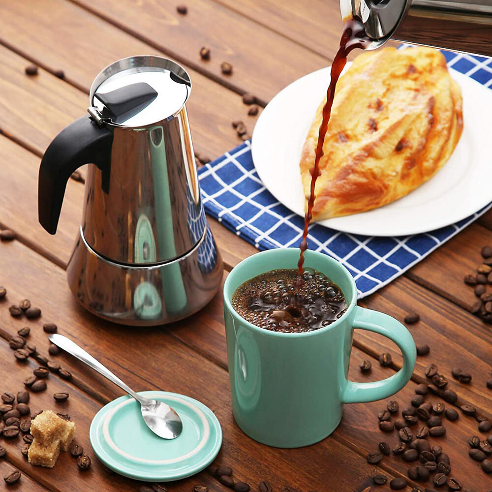 Cafetera Italiana De Acero Inoxidable 12 Tazas Inducción