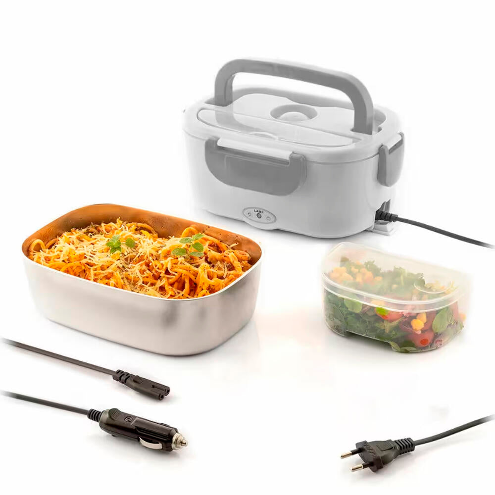 Tartera Fiambrera Eléctrica 2 en 1 Con Recipiente De ACERO Para Calentar en Coche Oficina